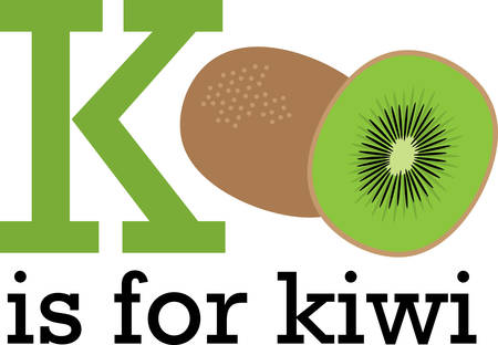 Create a splendid look for summer with tasty kiwi fruits on place mats and household linen!のイラスト素材