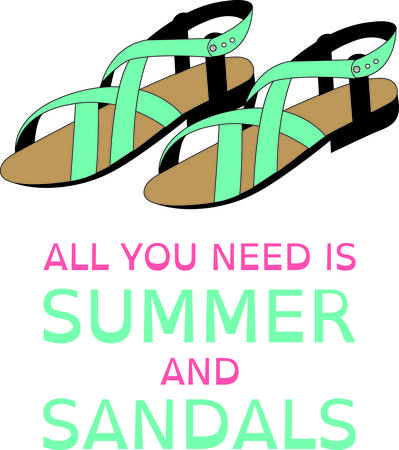 Accessorize to your heart's desire.  Get these sandals on your indoor projects and add personality to your style!のイラスト素材