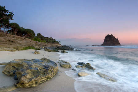Papuma Beach. Here you can enjoy a beautiful sunset and sunriseの写真素材