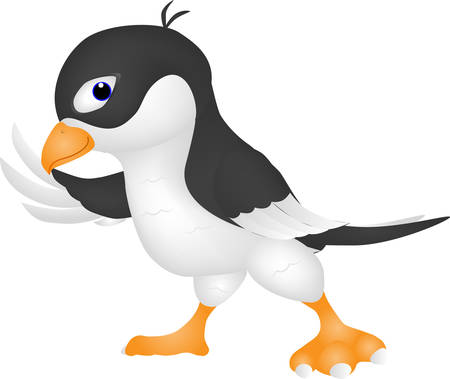 The cartoon of a Falcon is greeting everyoneのイラスト素材
