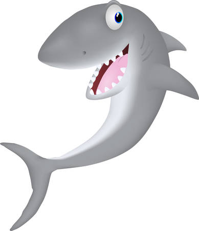 Cartoon of a friendly sharkのイラスト素材