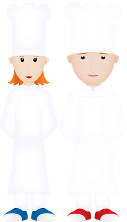 Cartoon couple chefのイラスト素材