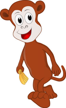 a monkey brings bananas to share with his friends at a festive partyのイラスト素材