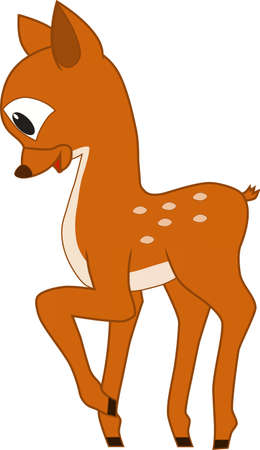 Cartoon illustration of a friendly deerのイラスト素材