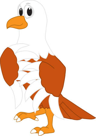 A friendly bald eagle is walking proudly on independence dayのイラスト素材