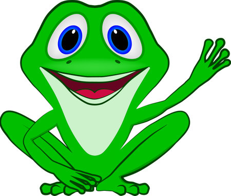 Frog cartoon on white background. Vector illustration for your design.のイラスト素材