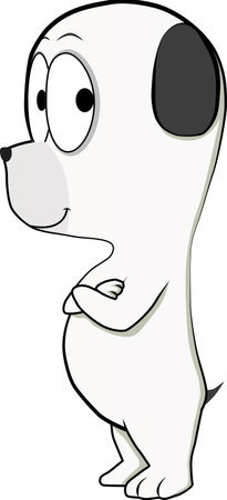 Cartoon dog with happy expression. Vector clip art illustration ready for vinyl cutting.のイラスト素材