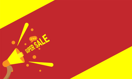 banner template super sale discount for advertising, big sale, flash sale. vector illustration.のイラスト素材