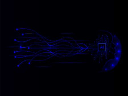 vector illustration of artificial intelligence technology, abstract futuristic background concept.のイラスト素材