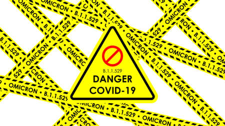 B.1.1.529 Omicron Alert, new virus mutation omicron of covid-19, New variant corona virus.のイラスト素材