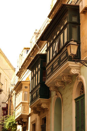 Facade in Birgu (Vittoriosa), Maltaの写真素材