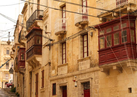 Street in Birgu (Vittoriosa), Maltaの写真素材