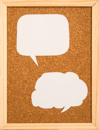 Cartoon bubbles on a cork board background
の写真素材