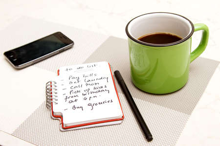 To do list meanwhile having a coffee