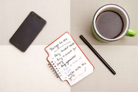 To do list meanwhile having a coffee