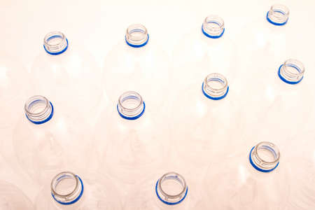Empty bottles of mineral water without lidの写真素材