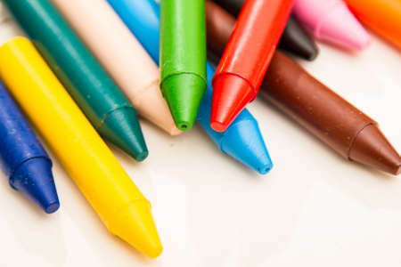 Painting with crayons の写真素材