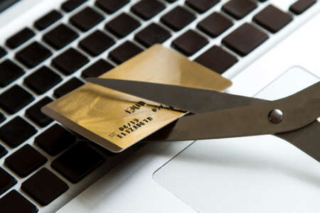 Reduce expenses with the credit cardの写真素材