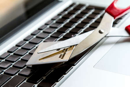 Reduce expenses with the credit cardの写真素材