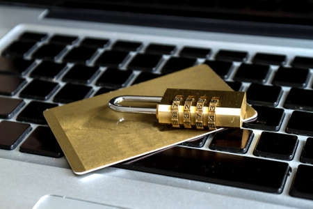 Buying safe on line with credit cardの写真素材