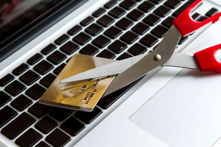 Reduce expenses with the credit cardの写真素材