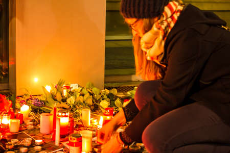 BERLIN, GERMANY - JANUARY 7TH, 2015: March against Charlie Hebdo magazine terrorism attack, on...