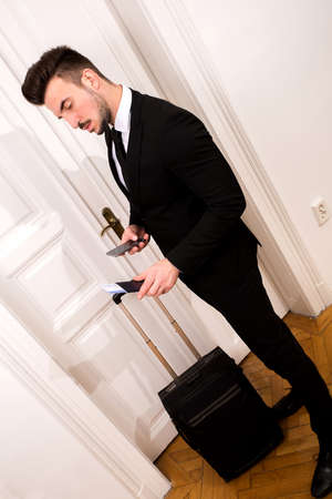 Businessman going on a business tripの写真素材
