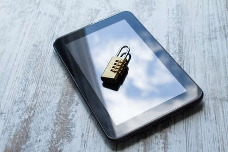 Preserving the tablet data from hackersの写真素材