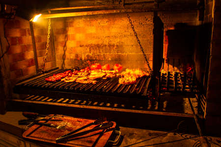 Delicious Barbecue, chicken, sweetbread, sausagesの写真素材