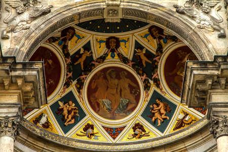 Paiting details in the Opera building in Dresden , Germanyのeditorial素材