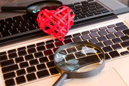 Searching for the love on lineの写真素材