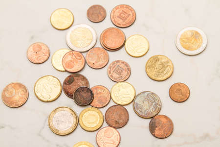 A pile of euro coinsの写真素材