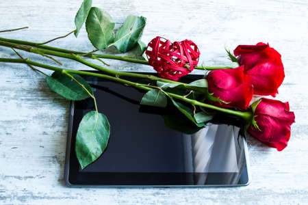 Searching for the love on lineの写真素材