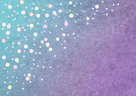 Pink yellow lilac dots on purple turquoise vintage background. Decorative ornamental pattern from...