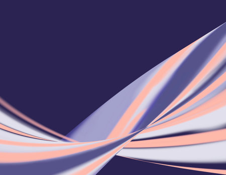 Blue orange violet background with colored wavy lines. Abstract background with blur and gradient. Digital art. Geometric pattern. Space for graphic design, creative and conceptual ideas.の写真素材
