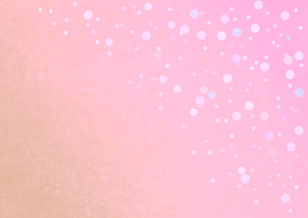 White dots and circles on a light pink vintage background. Decorative ornamental pattern of round elements. Geometric ornament. Space for creative ideas and graphic design. watercolor texture.の写真素材