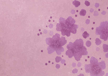 Pink purple violet background with flowers. watercolor texture. Old vintage background with blur, gradient and grunge texture. Background paper texture for graphic design and artistic creation.の写真素材