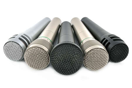 Universal dynamic and condenser microphones for a sound recordingの写真素材