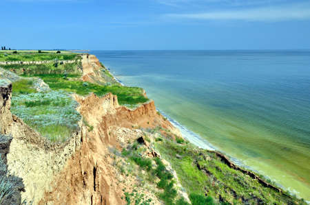 Steep coast of Black sea is not far from Odessaの写真素材