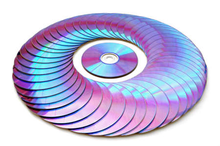 Laser disks on a white backgroundの写真素材