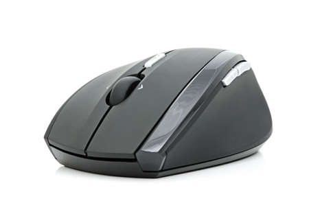 Multimedia computer mouse on white background