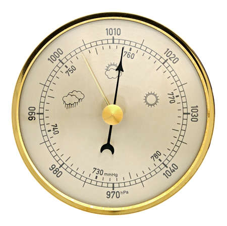 Barometer on a white backgroundの写真素材