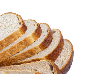 White loaf slices are isolated on a white background