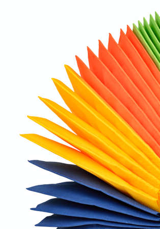 Colorful paper napkins isolated on a white background.の写真素材
