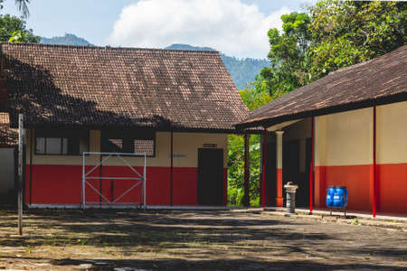 Wonogiri, Central Java, May 4- 2021, school which is still quiet because students are still learning from home. The Covid19 pandemic requires students to study online.のeditorial素材