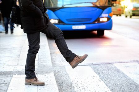 Man taking the stepの写真素材