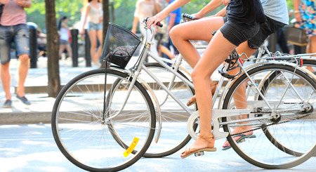 Two bikes in profileの写真素材
