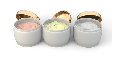 3d rendering of collection of beauty hygiene containers on white background.の写真素材