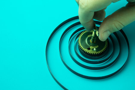 human hand starts the clock