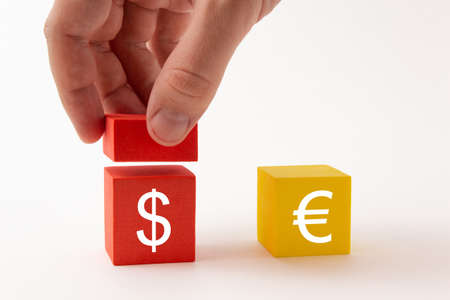 The increase in the dollar against the euro, the exchange rateの写真素材